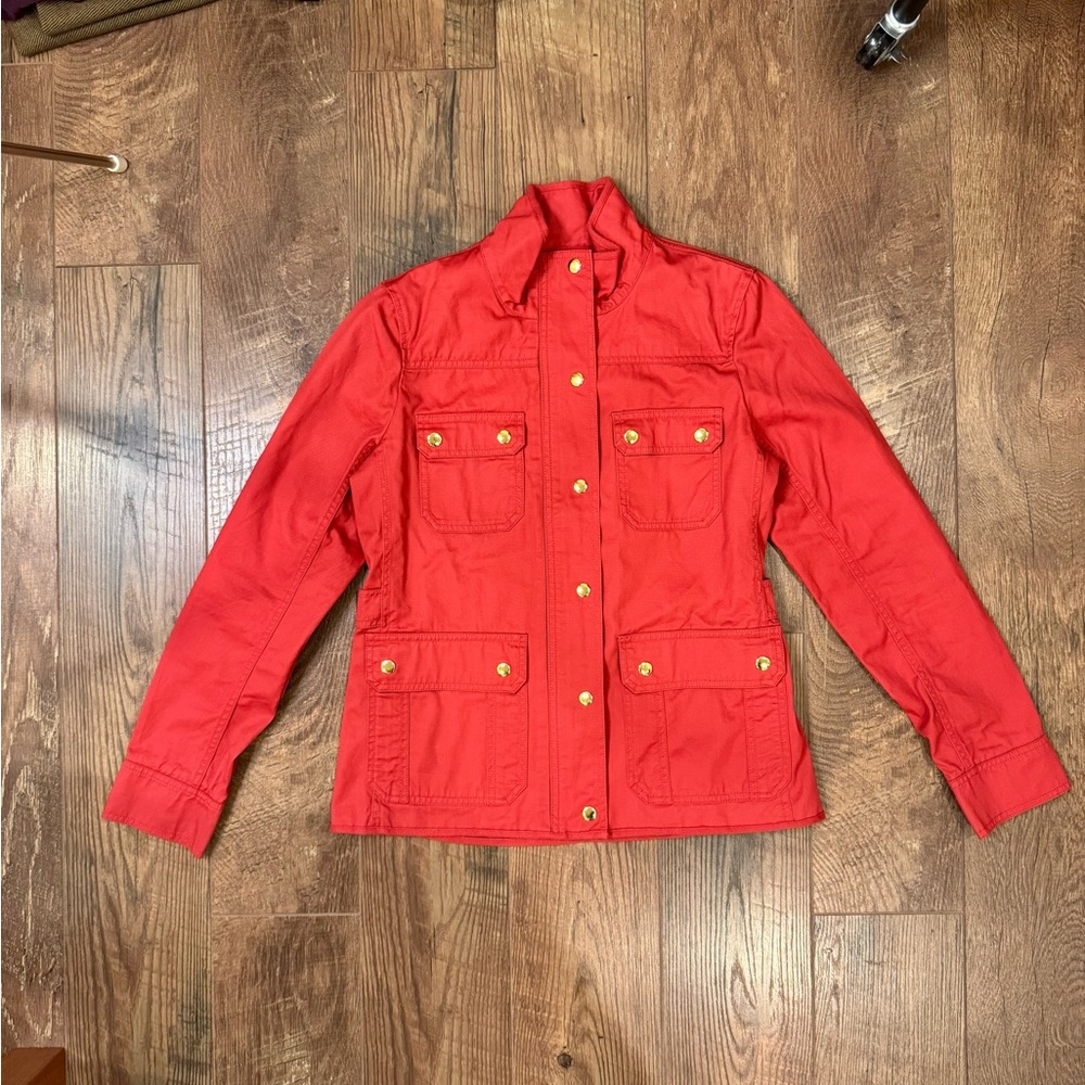 J. Crew Women's Vibrant Red Utility Jacket
